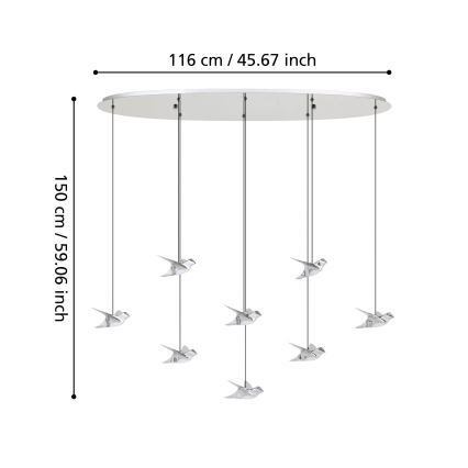 Eglo - Lámpara de araña LED regulable 8xLED/4,2W/230V 3000K cromo brillante