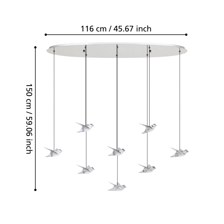 Eglo - Lámpara de araña LED regulable 8xLED/4,2W/230V 3000K cromo brillante