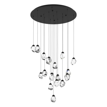 Eglo - Lámpara de araña LED regulable 17xLED/3W/230V 3000K negro/transparente