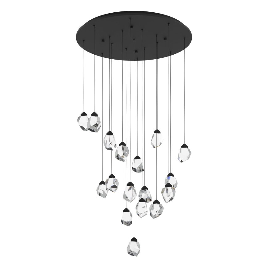 Eglo - Lámpara de araña LED regulable 17xLED/3W/230V 3000K negro/transparente