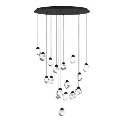 Eglo - Lámpara de araña LED regulable 17xLED/3W/230V 3000K negro/transparente