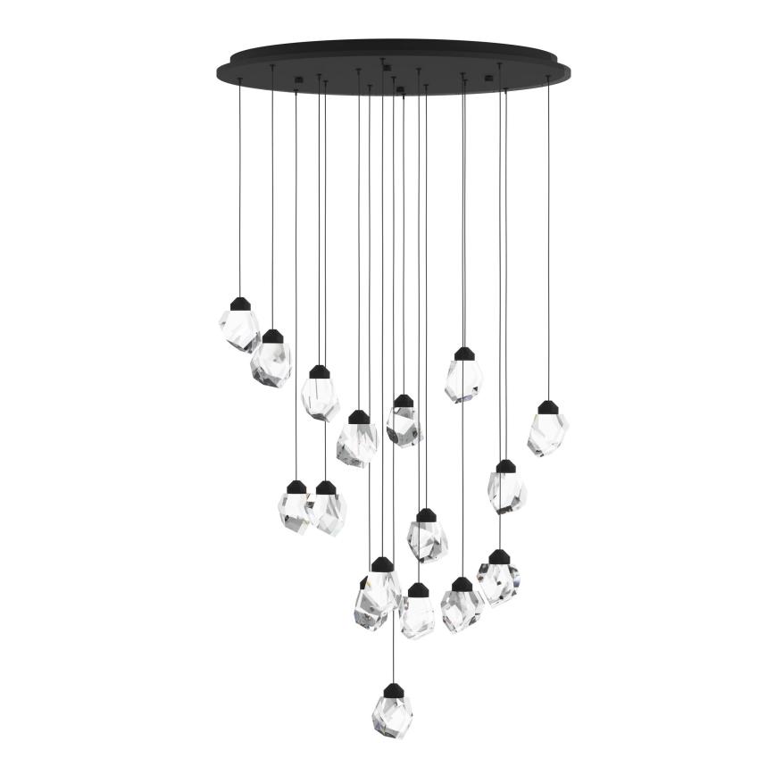 Eglo - Lámpara de araña LED regulable 17xLED/3W/230V 3000K negro/transparente