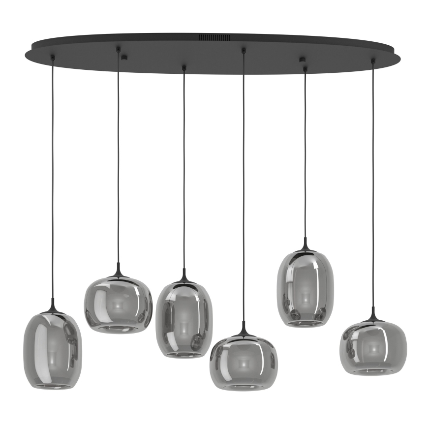 Eglo - Lámpara de araña LED regulable 6xLED/3,7W/230V 2700-6500K ahumado + control remoto