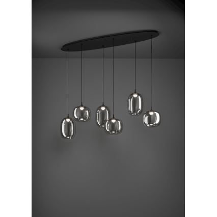 Eglo - Lámpara de araña LED regulable 6xLED/3,7W/230V 2700-6500K ahumado + control remoto
