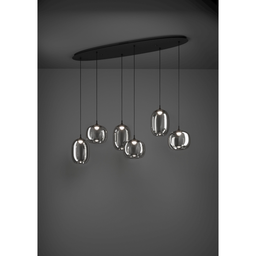 Eglo - Lámpara de araña LED regulable 6xLED/3,7W/230V 2700-6500K ahumado + control remoto