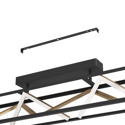 Eglo - Lámpara de techo LED regulable LED/45W/230V 2700-6500K negro/dorado + control remoto