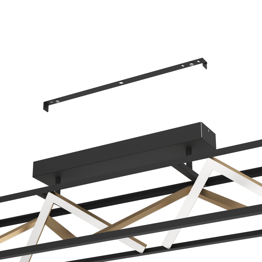 Eglo - Lámpara de techo LED regulable LED/45W/230V 2700-6500K negro/dorado + control remoto