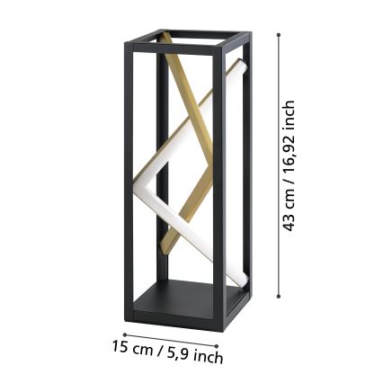 Eglo - Lámpara de mesa LED regulable LED/21W/230V 2700-6500K negro/dorado + control remoto