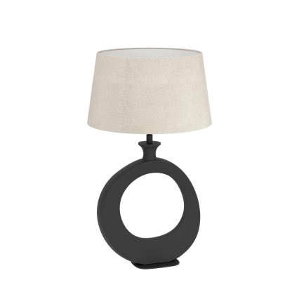 Eglo - Lámpara de mesa 1xE27/60W/230V 52,5 cm negro/color crema