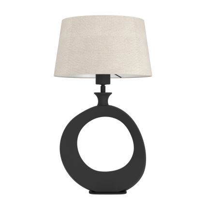 Eglo - Lámpara de mesa 1xE27/60W/230V 52,5 cm negro/color crema