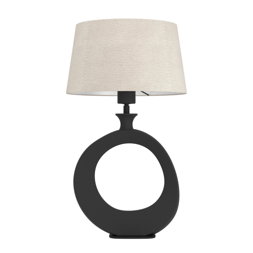 Eglo - Lámpara de mesa 1xE27/60W/230V 52,5 cm negro/color crema