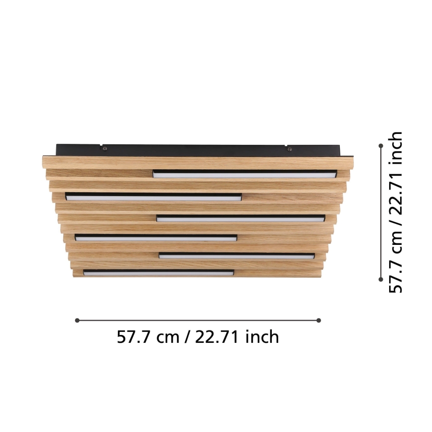 Eglo - Plafón LED regulable 6xLED/8,5W/230V 3000K 57,5x57,5 cm marrón