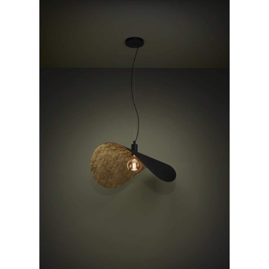 Eglo - Lámpara colgante 1xE27/40W/230V 80 cm negro/dorado