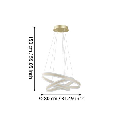 Eglo - Lámpara de araña LED regulable LED/78W/230V + LED/70W + LED/34W
