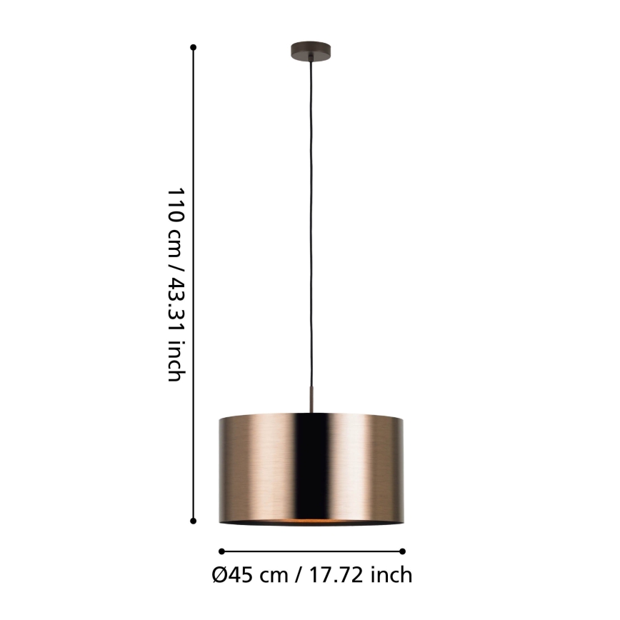 Eglo - Lámpara colgante 1xE27/60W/230V cobre