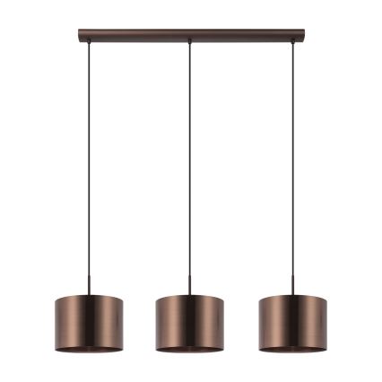 Eglo - Lámpara colgante 3xE27/60W/230V cobre
