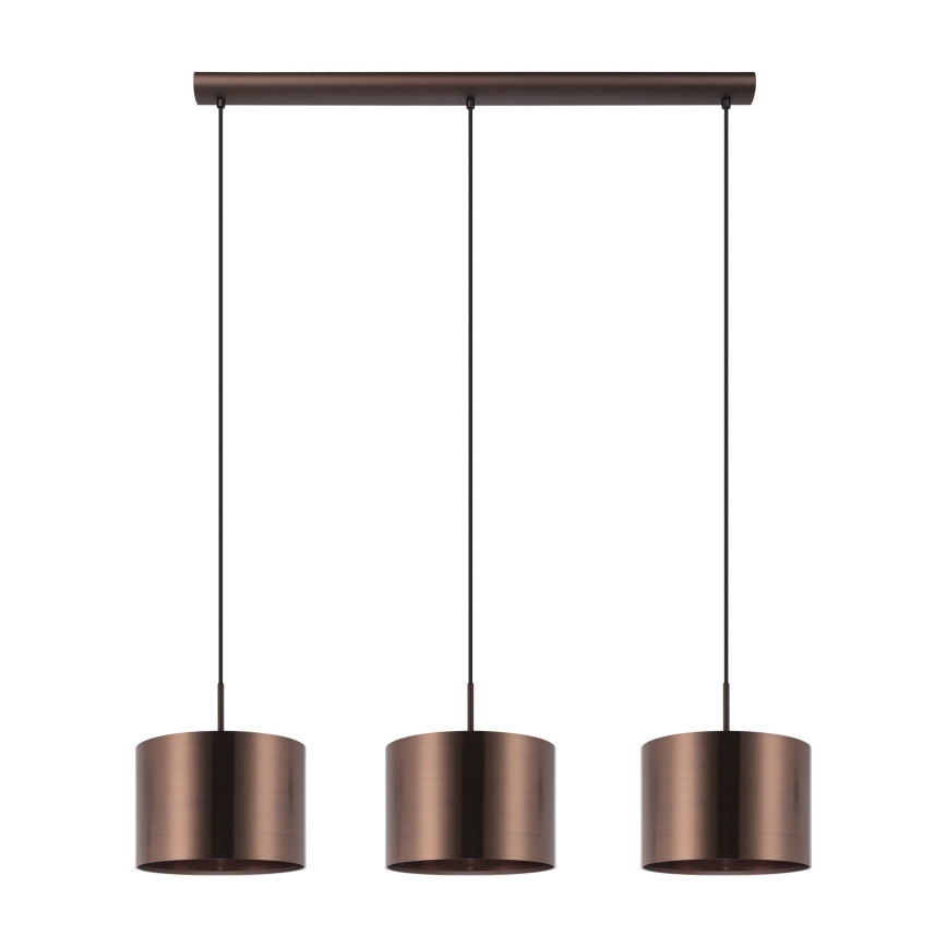 Eglo - Lámpara colgante 3xE27/60W/230V cobre