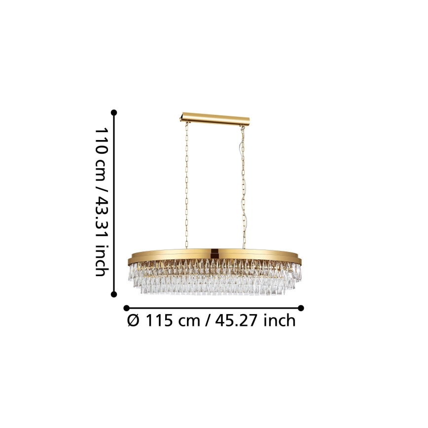 Eglo - Lámpara colgante con cadena 13xE14/40W/230V dorado