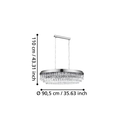 Eglo - Lámpara colgante con cadena 10xE14/40W/230V cromo brillante