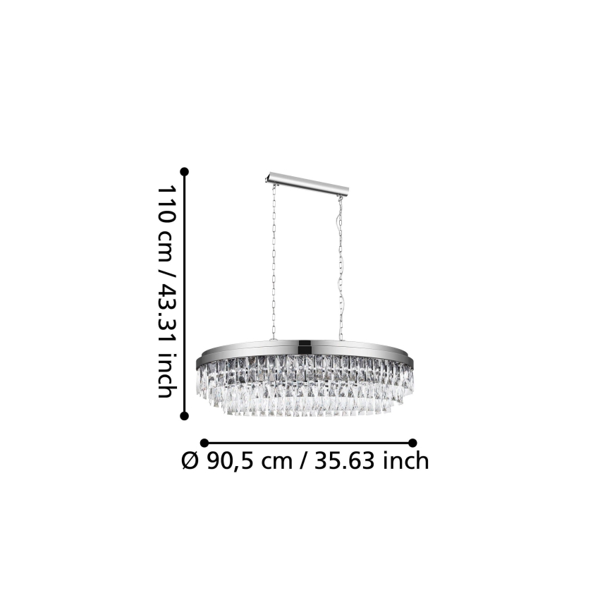 Eglo - Lámpara colgante con cadena 10xE14/40W/230V cromo brillante
