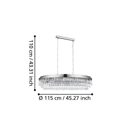 Eglo - Lámpara de araña de luces con cadena 13xE14/40W/230V cromo brillante