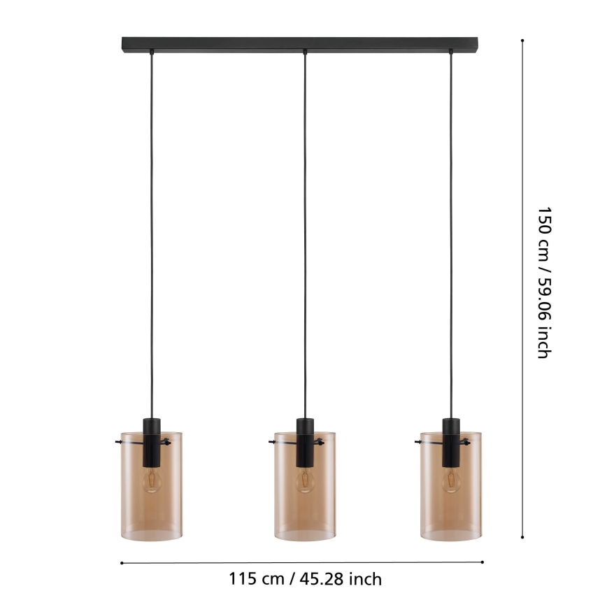 Eglo 39539 - Lámpara de araña de cable 3xE27/40W/230V