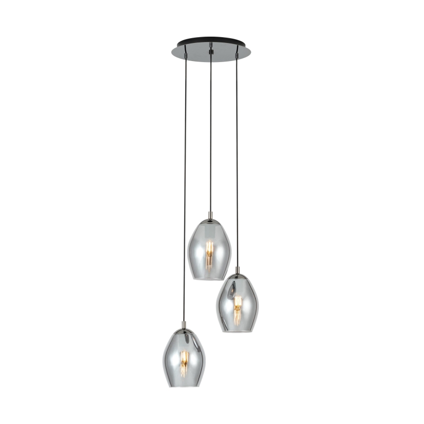 Eglo - Lámpara colgante 3xE27/60W/230V ahumado