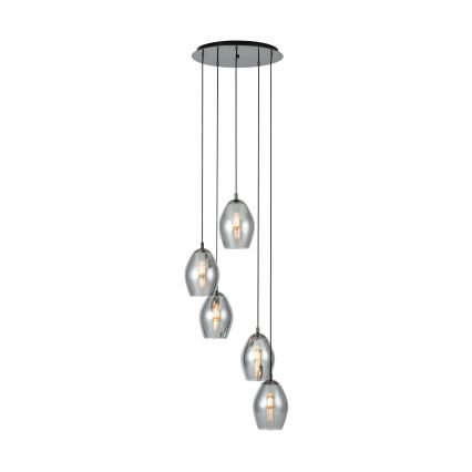 Eglo - Lámpara colgante 5xE27/60W/230V ahumado