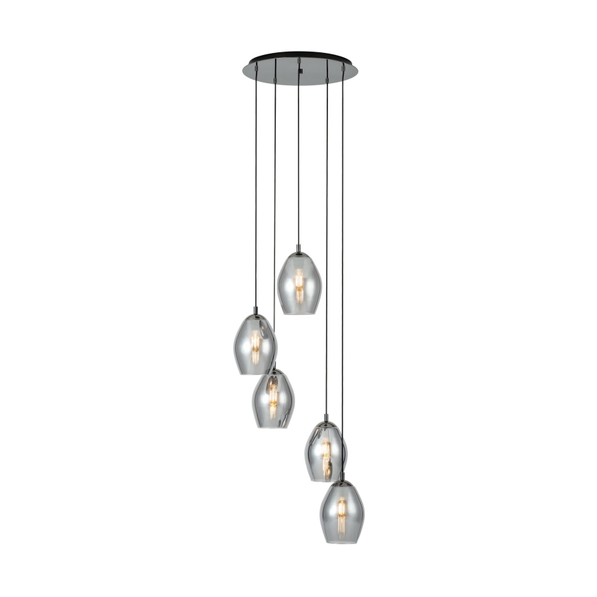 Eglo - Lámpara colgante 5xE27/60W/230V ahumado