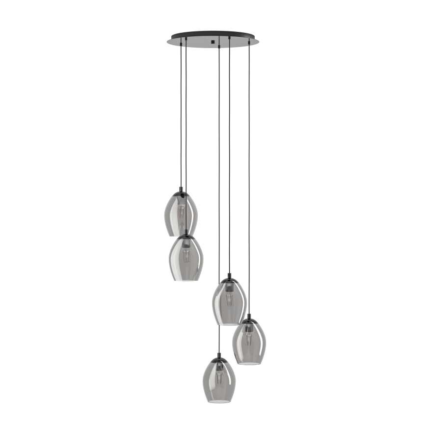 Eglo - Lámpara colgante 5xE27/60W/230V ahumado