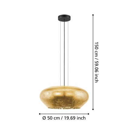 Eglo - Lámpara de araña de cable 3xE27/20W/230V