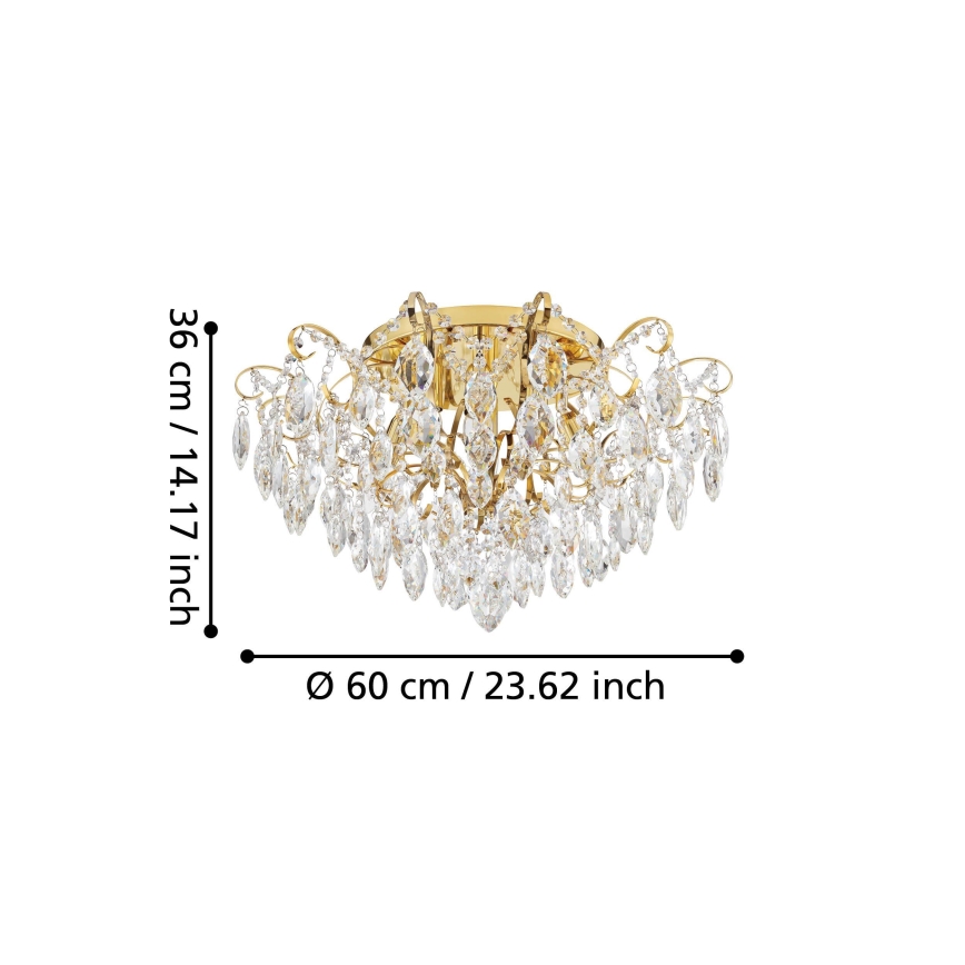 Eglo - Lámpara de araña de luces de superficie 6xE14/25W/230V dorado