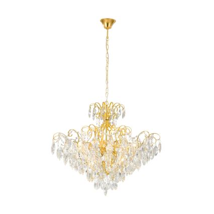 Eglo - Lámpara de araña de cadena 9xE14/25W/230V dorado