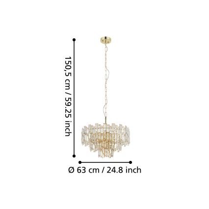 Eglo - Lámpara de araña de cadena 10xE14/25W/230V dia. 63 cm