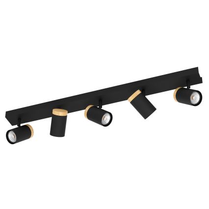 Eglo - Foco LED 5xGU10/4,5W/230V 3000K negro/marrón