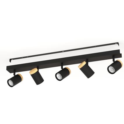 Eglo - Foco LED 5xGU10/4,5W/230V 3000K negro/marrón