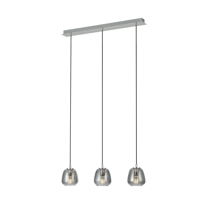 Eglo - Lámpara colgante 3xE27/40W/230V ahumado