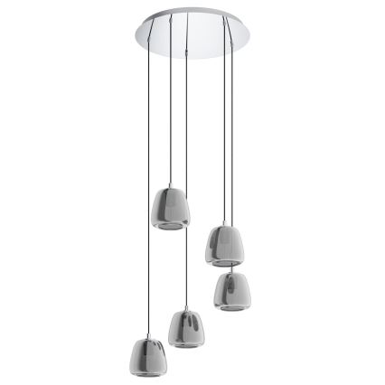 Eglo - Lámpara colgante 5xE27/40W/230V ahumado