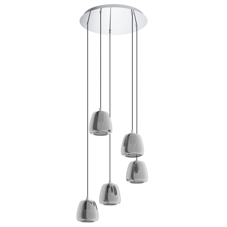 Eglo - Lámpara colgante 5xE27/40W/230V ahumado