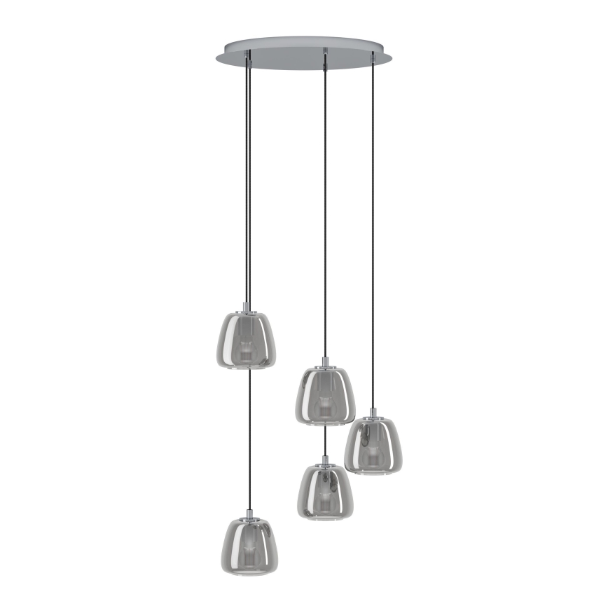 Eglo - Lámpara colgante 5xE27/40W/230V ahumado
