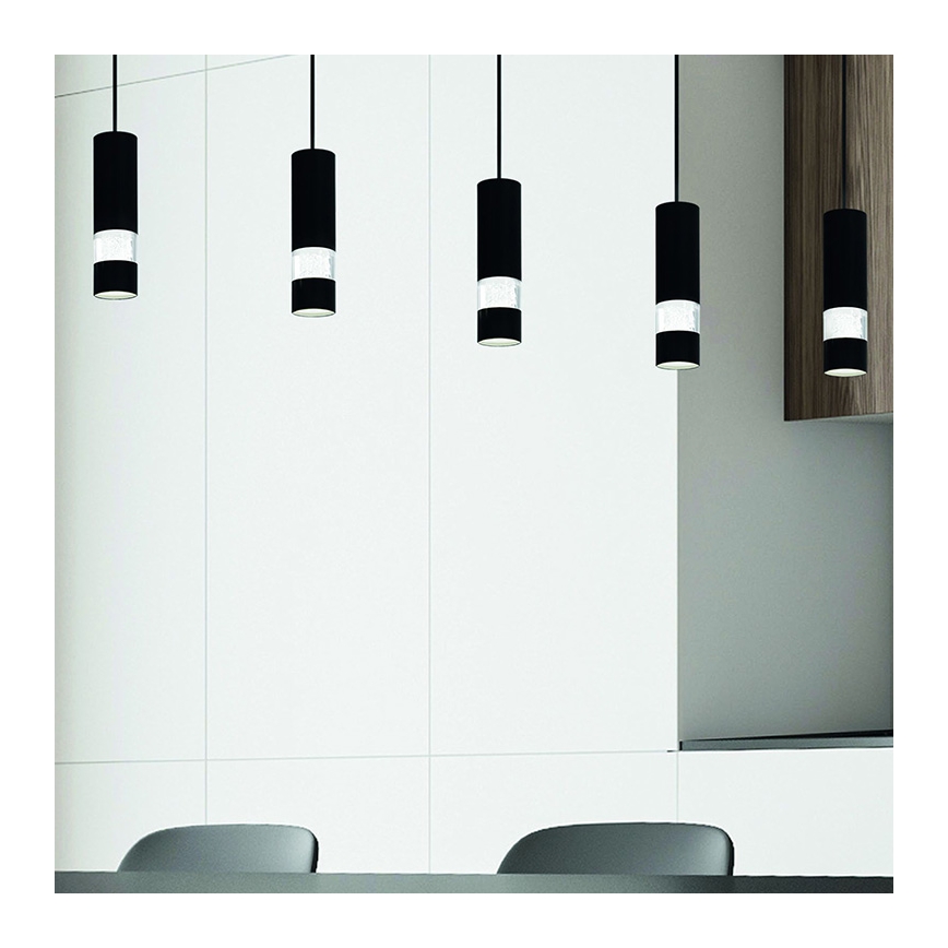 Eglo - Lámpara LED colgante 5xGU10/4,6W/230V negro