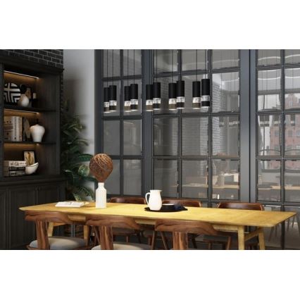 Eglo - Lámpara LED colgante 10xGU10/4,6W/230V negro