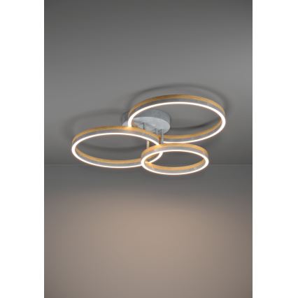 Eglo - Lámpara de techo LED regulable LED/12,5W/230V + 2xLED/15,5W 3000K gris/roble
