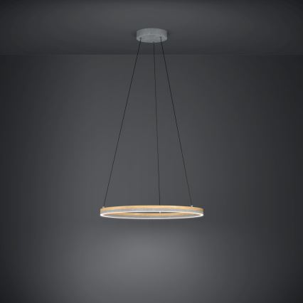 Eglo - Lámpara de araña LED regulable LED/36W/230V 3000K gris/roble