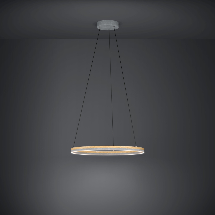 Eglo - Lámpara de araña LED regulable LED/36W/230V 3000K gris/roble
