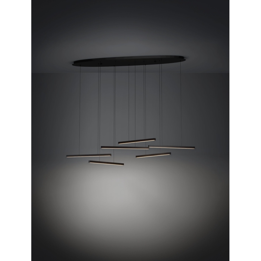Eglo - Lámpara de araña LED regulable 6xLED/8,4W/230V 3000K negro