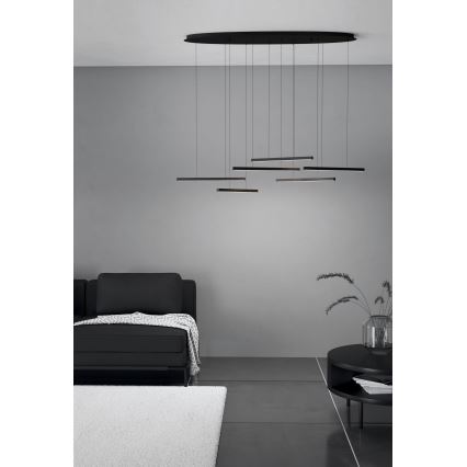 Eglo - Lámpara de araña LED regulable 6xLED/8,4W/230V 3000K negro