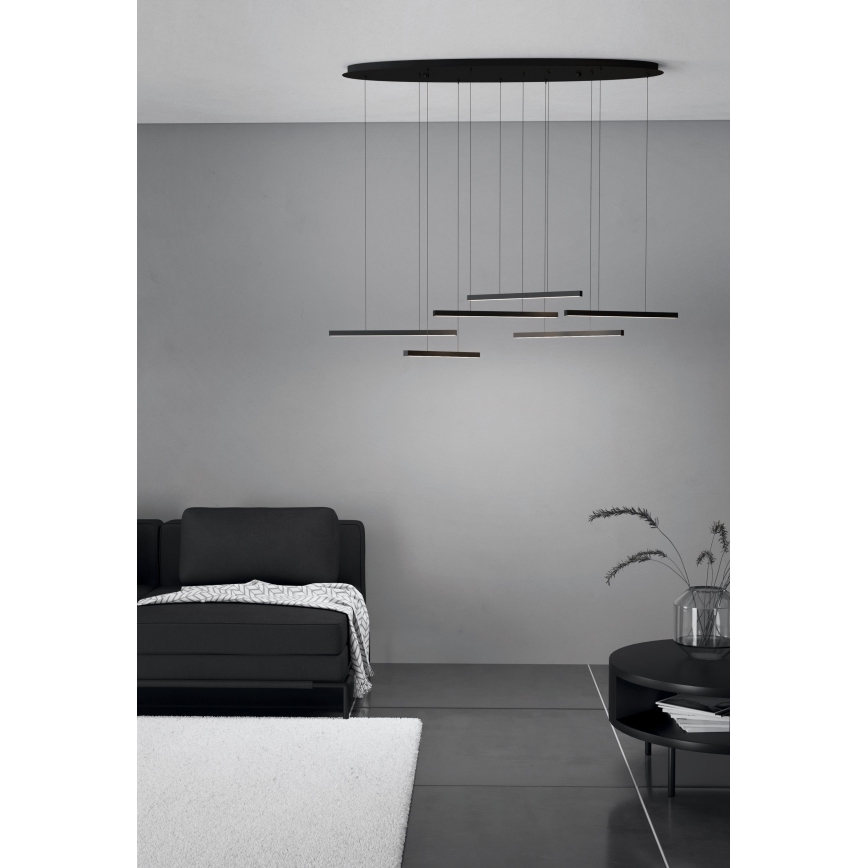 Eglo - Lámpara de araña LED regulable 6xLED/8,4W/230V 3000K negro