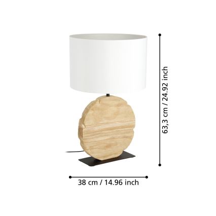 Eglo - Lámpara de mesa 1xE27/40W/230V 63,5 cm marrón