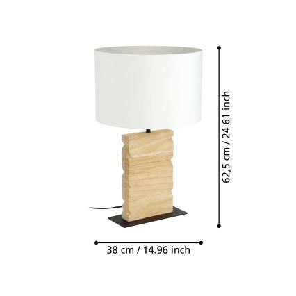 Eglo - Lámpara de mesa 1xE27/40W/230V 62,5 cm marrón